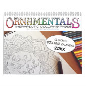 OrnaMENTALs 12ヶ月の治療用カラーリングページ カレンダー (カバー)