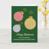 Ornaments Granddaughter & Family Merry Christmas カード (黄色い花)