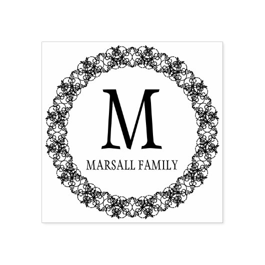 Ornaments Monogrammed Modern Design ラバースタンプ (インプリント)