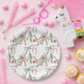 Ornaments Pine Candy Canes Festive Christmas ペーパープレート (パーティー)