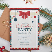 Ornaments Red Bow Ugly Sweater Holiday Party 招待状