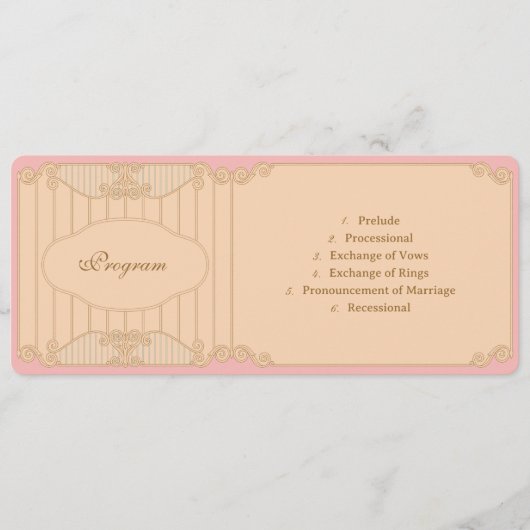 Ornate Art Nouveau Wedding プログラム (正面)