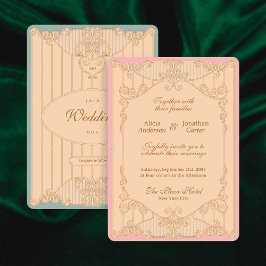 Ornate Art Nouveau Wedding Invitation 招待状