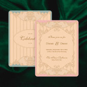 Ornate Art Nouveau Wedding Reception Invitation 招待状