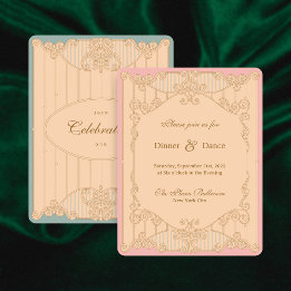 Ornate Art Nouveau Wedding Reception Invitation 招待状