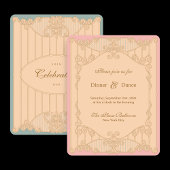 Ornate Art Nouveau Wedding Reception Invitation 招待状