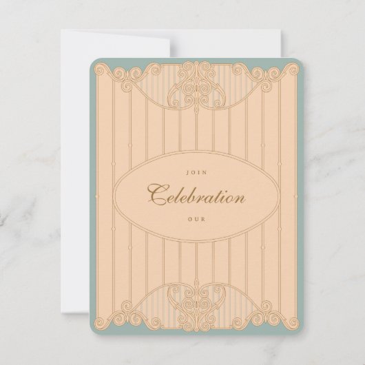 Ornate Art Nouveau Wedding Reception Invitation 招待状 (裏面)