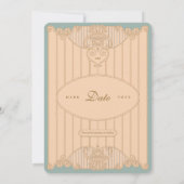 Ornate Art Nouveau Wedding Save The Date セーブザデート (裏面)