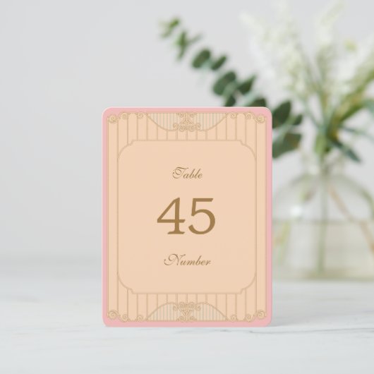 Ornate Art Nouveau Wedding Table Numbers (スタンド正面)