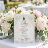 Ornate Baroque Angel & Swan Cameo Art Wedding 招待状