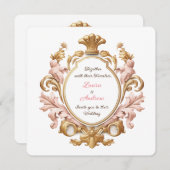 Ornate Baroque Floral Rococo Romance Wedding 招待状 (正面/裏面)