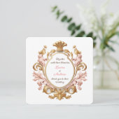 Ornate Baroque Floral Rococo Romance Wedding 招待状 (スタンド正面)