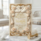 Ornate Baroque Gold Rococo Frame Wedding 招待状
