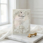 Ornate Baroque Rococo Archway & Cherub Wedding  招待状