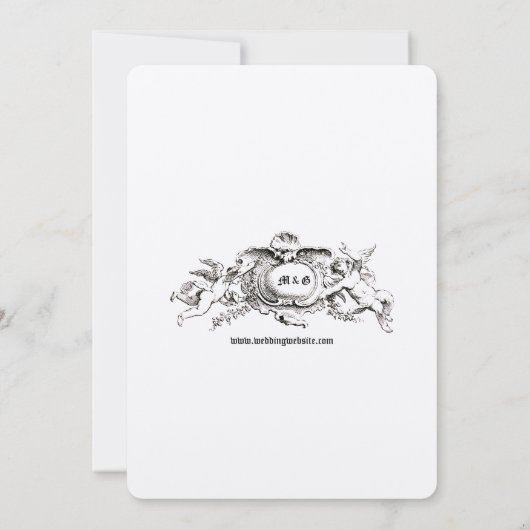 Ornate Baroque Rococo Style Frame & Wedding Bell 招待状 (裏面)