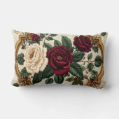 Ornate Baroque Roses Oval Frame Pillow - Luxury Bu ランバークッション (裏面)