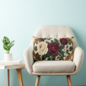 Ornate Baroque Roses Oval Frame Pillow - Luxury Bu ランバークッション (椅子)