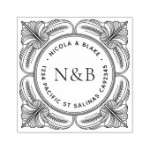Ornate Baroque Wooden Return Address Stamp ラバースタンプ (インプリント)