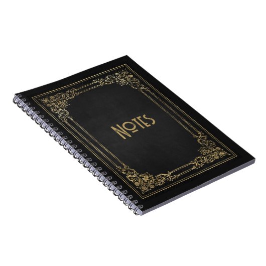 Ornate Black and Gold Frame Notebook ノートブック (右側)