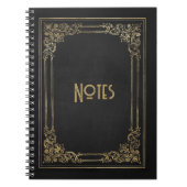 Ornate Black and Gold Frame Notebook ノートブック (正面)