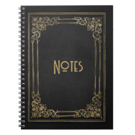 Ornate Black and Gold Frame Notebook ノートブック