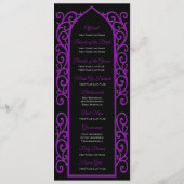 Ornate black and purple Gothic Wedding Program メニュー (裏面)