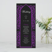 Ornate black and purple Gothic Wedding Program メニュー (スタンド正面)