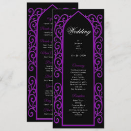 Ornate black and purple Gothic Wedding Program メニュー