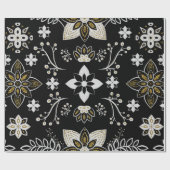 Ornate black and white floral pattern  ラッピングペーパー (フラット)