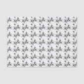 Ornate Black and White Flower Art Pattern 薄葉紙 (正面)