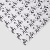 Ornate Black and White Flower Art Pattern 薄葉紙 (詳細)