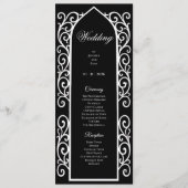 Ornate black and white Gothic Wedding Program メニュー (正面)