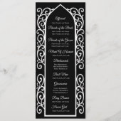 Ornate black and white Gothic Wedding Program メニュー (裏面)