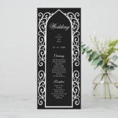 Ornate black and white Gothic Wedding Program メニュー (スタンド正面)