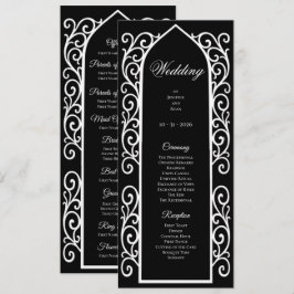 Ornate black and white Gothic Wedding Program メニュー
