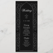 Ornate black and white Gothic Wedding Program メニュー (正面)