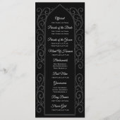 Ornate black and white Gothic Wedding Program メニュー (裏面)