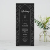 Ornate black and white Gothic Wedding Program メニュー (スタンド正面)