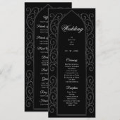 Ornate black and white Gothic Wedding Program メニュー (正面/裏面)