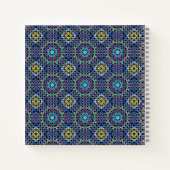 Ornate Blue Geometric Mosaic Pattern Personalised ノートブック (裏面)