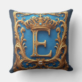 Ornate Blue Letter E クッション (裏面)