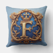 Ornate Blue Letter F クッション (裏面)