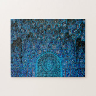 Ornate Blue Mosque Interior Jigsaw Puzzle ジグソーパズル