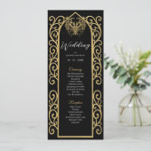 Ornate Border black and gol Gothic Wedding Program メニュー (スタンド正面)