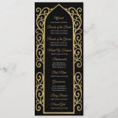 Ornate Border black and gol Gothic Wedding Program メニュー (裏面)