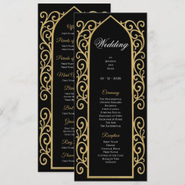 Ornate Border black and gol Gothic Wedding Program メニュー