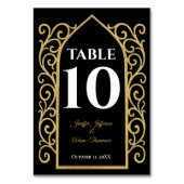 Ornate border black and gold Gothic Wedding テーブルナンバー (裏面)