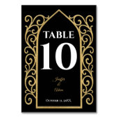 Ornate border black and gold Gothic Wedding テーブルナンバー (裏面)