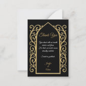 Ornate border black and gold Gothic wedding ノートカード (正面)
