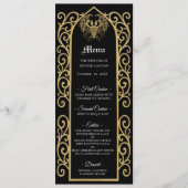 Ornate border black and gold Gothic Wedding Menu メニュー (正面)
